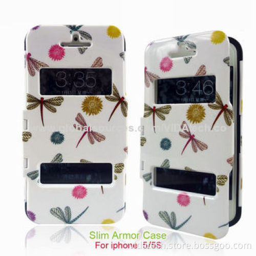 Water Transfer Printed 2-in-1 PC/Silicone/TPU Case for iPhone 5/5S